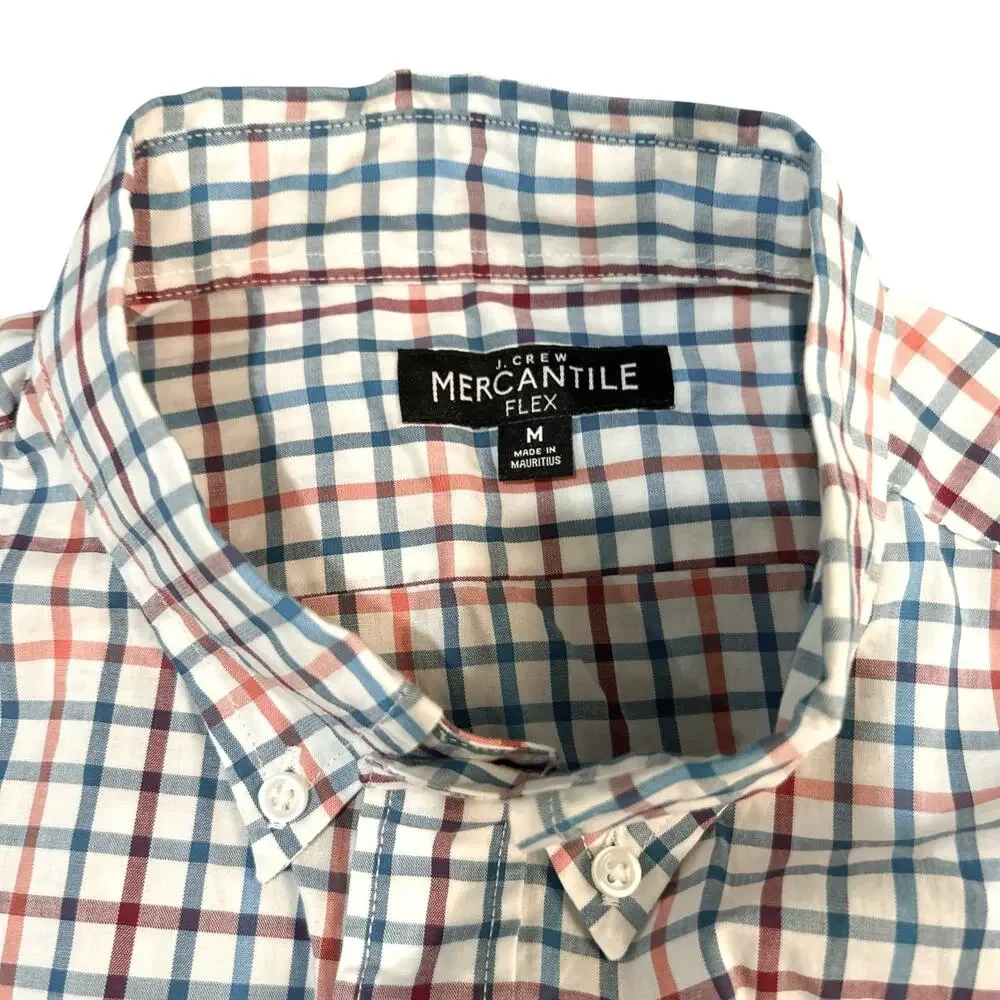 J. Crew‎ J.Crew Flex Shirt Men's Medium Button Down Plaid Red & Blue Preppy (9)